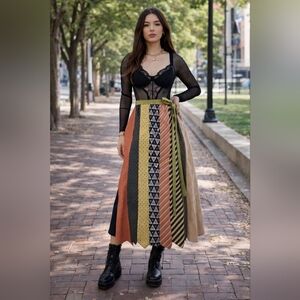 Maxi Wrap Skirt | Upcycled Vintage Neckties | Handmade